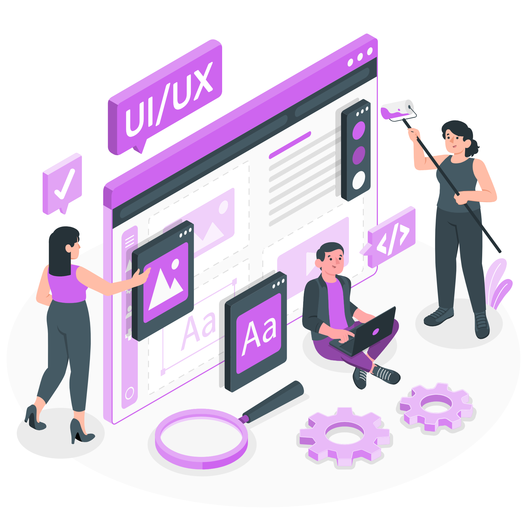 Team di designer sviluppano siti web